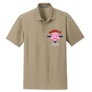 Lotus For Potus Kamala Harris President Campaign 2024 Dry Zone Grid Polo