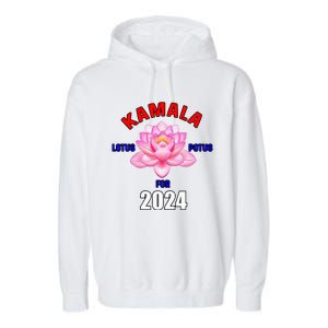 Lotus For Potus Kamala Harris President Campaign 2024 Garment-Dyed Fleece Hoodie