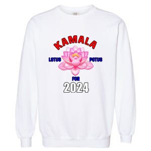 Lotus For Potus Kamala Harris President Campaign 2024 Garment-Dyed Sweatshirt