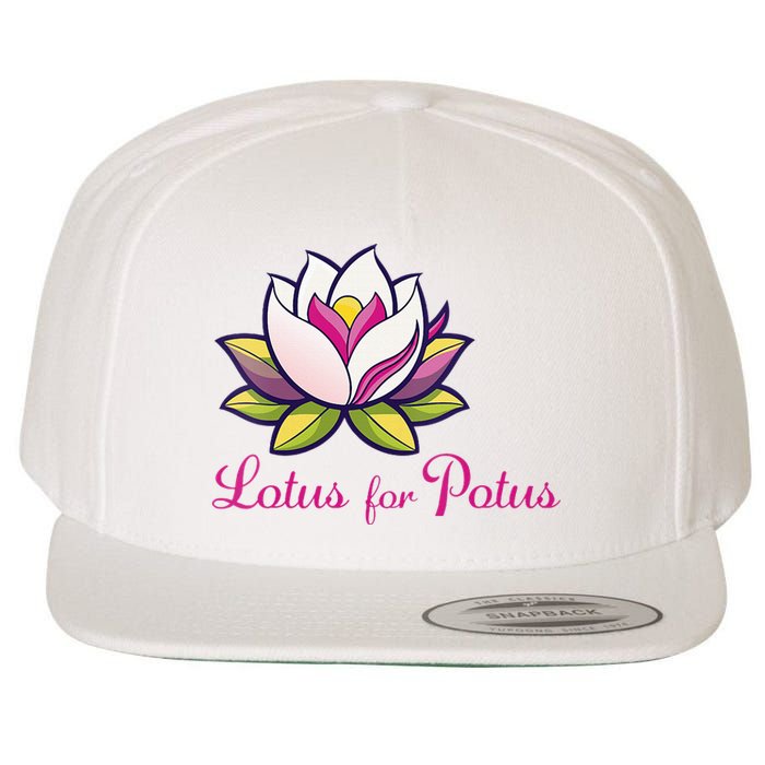 Lotus For Potus In Vibrant Colors Wool Snapback Cap