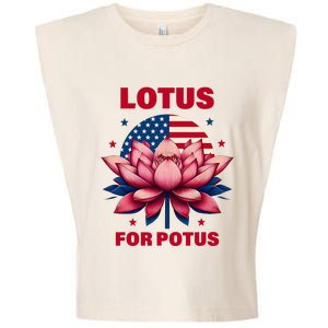 Lotus For Potus Kamala Harris 2024 President Political Trend Garment-Dyed Women's Muscle Tee