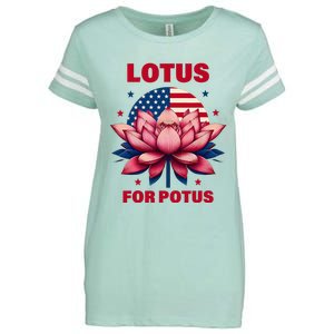 Lotus For Potus Kamala Harris 2024 President Political Trend Enza Ladies Jersey Football T-Shirt