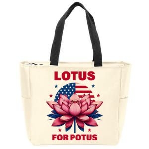 Lotus For Potus Kamala Harris 2024 President Political Trend Zip Tote Bag