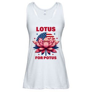 Lotus For Potus Kamala Harris 2024 President Political Trend Ladies Essential Flowy Tank