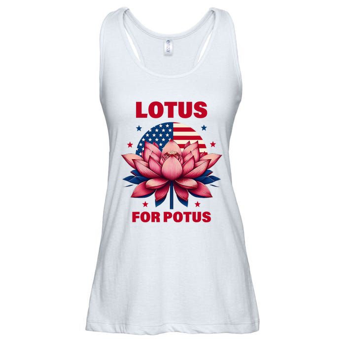 Lotus For Potus Kamala Harris 2024 President Political Trend Ladies Essential Flowy Tank