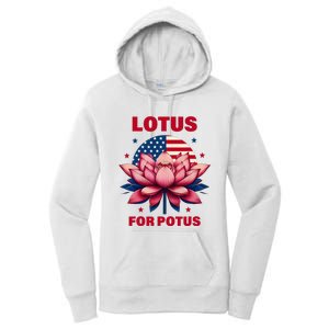 Lotus For Potus Kamala Harris 2024 President Political Trend Women's Pullover Hoodie