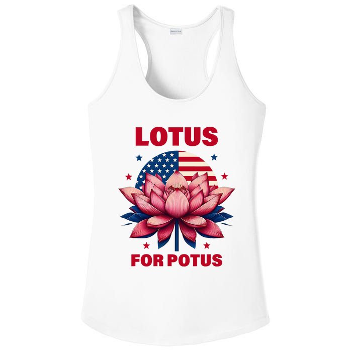 Lotus For Potus Kamala Harris 2024 President Political Trend Ladies PosiCharge Competitor Racerback Tank