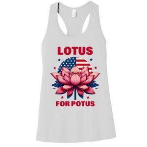 Lotus For Potus Kamala Harris 2024 President Political Trend Women's Racerback Tank