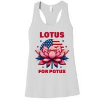 Lotus For Potus Kamala Harris 2024 President Political Trend Women's Racerback Tank