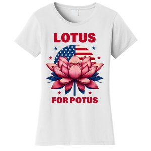 Lotus For Potus Kamala Harris 2024 President Political Trend Women's T-Shirt