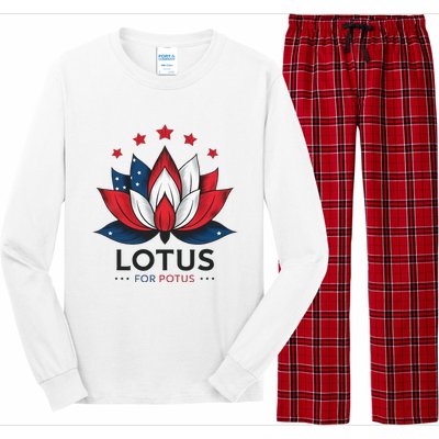 Lotus For Potus Kamala Harris 2024 Long Sleeve Pajama Set