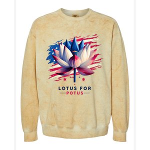 Lotus For Potus Kamala Harris President 2024 Democrats Colorblast Crewneck Sweatshirt