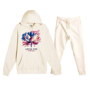 Lotus For Potus Kamala Harris President 2024 Democrats Premium Hooded Sweatsuit Set