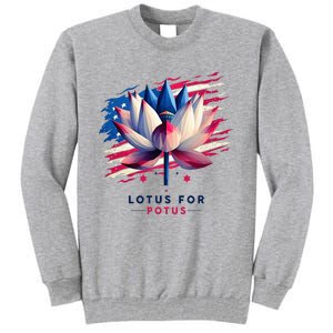 Lotus For Potus Kamala Harris President 2024 Democrats Tall Sweatshirt