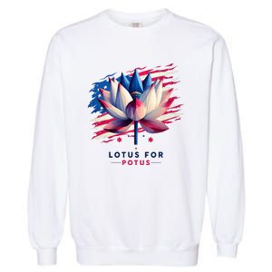 Lotus For Potus Kamala Harris President 2024 Democrats Garment-Dyed Sweatshirt