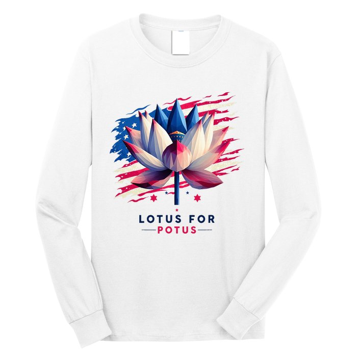 Lotus For Potus Kamala Harris President 2024 Democrats Long Sleeve Shirt