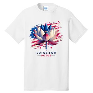 Lotus For Potus Kamala Harris President 2024 Democrats Tall T-Shirt