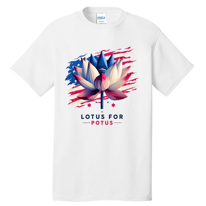 Lotus For Potus Kamala Harris President 2024 Democrats Tall T-Shirt