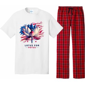 Lotus For Potus Kamala Harris President 2024 Democrats Pajama Set