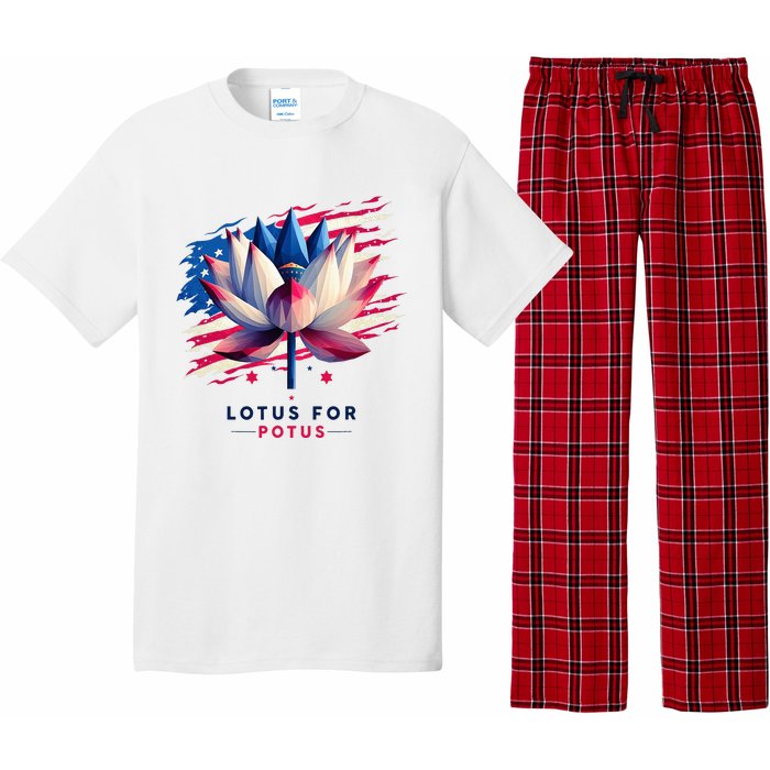 Lotus For Potus Kamala Harris President 2024 Democrats Pajama Set