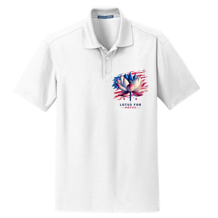 Lotus For Potus Kamala Harris President 2024 Democrats Dry Zone Grid Polo