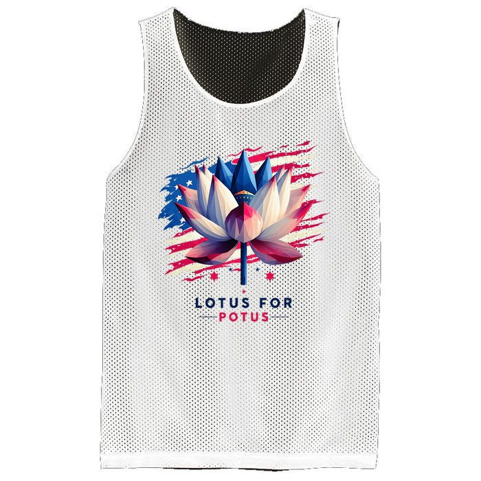 Lotus For Potus Kamala Harris President 2024 Democrats Mesh Reversible Basketball Jersey Tank