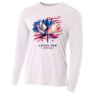 Lotus For Potus Kamala Harris President 2024 Democrats Cooling Performance Long Sleeve Crew