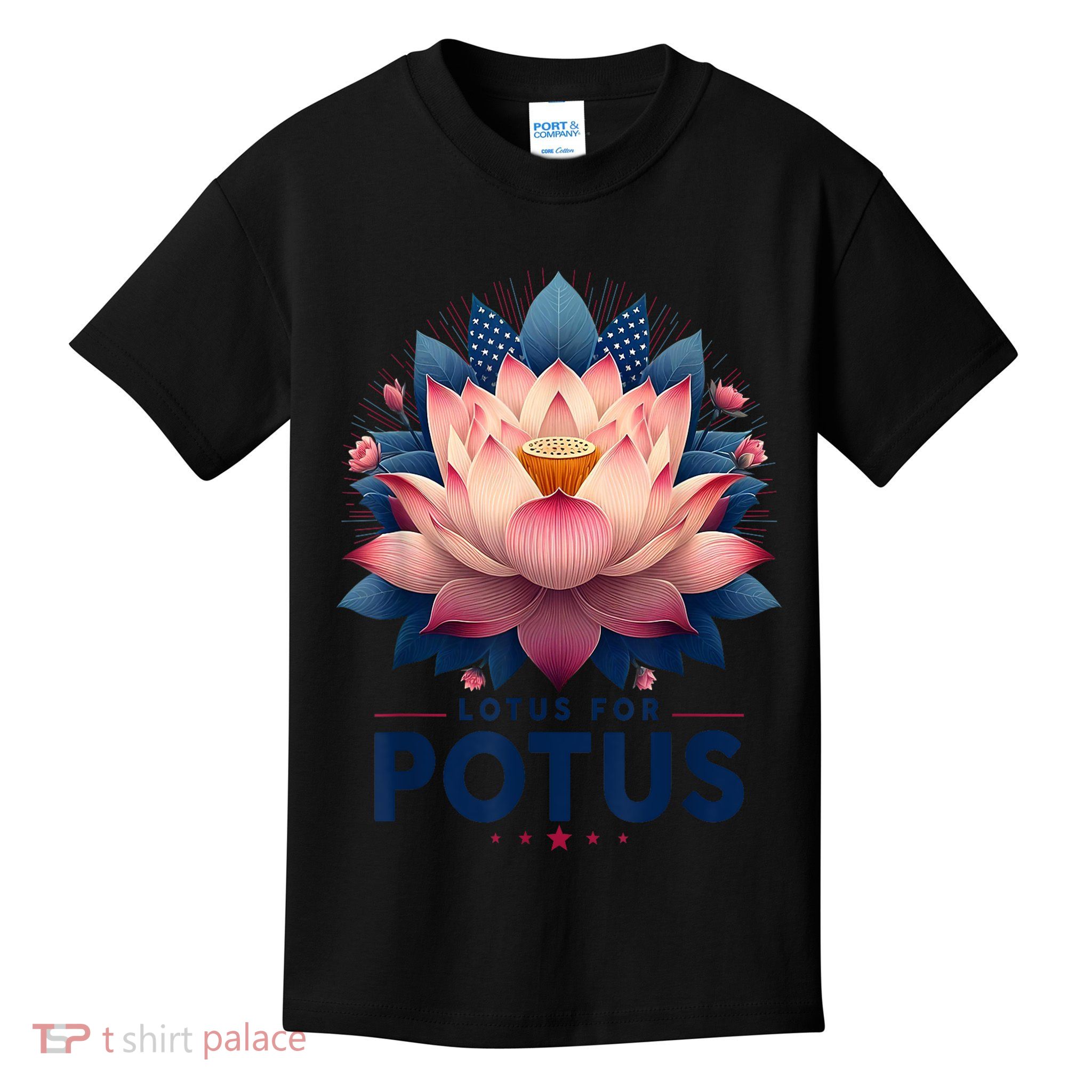 Lotus For Potus Trending President Kamala Harris 2024 Gift Kids T-Shirt