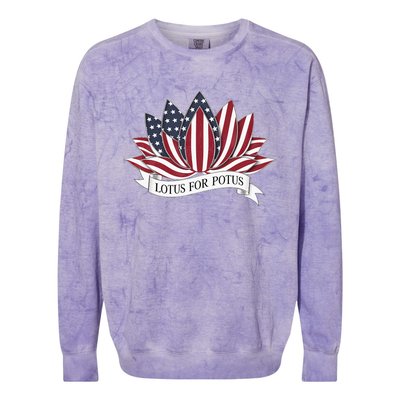 Lotus For Potus Kamala Harris 2024 President Colorblast Crewneck Sweatshirt