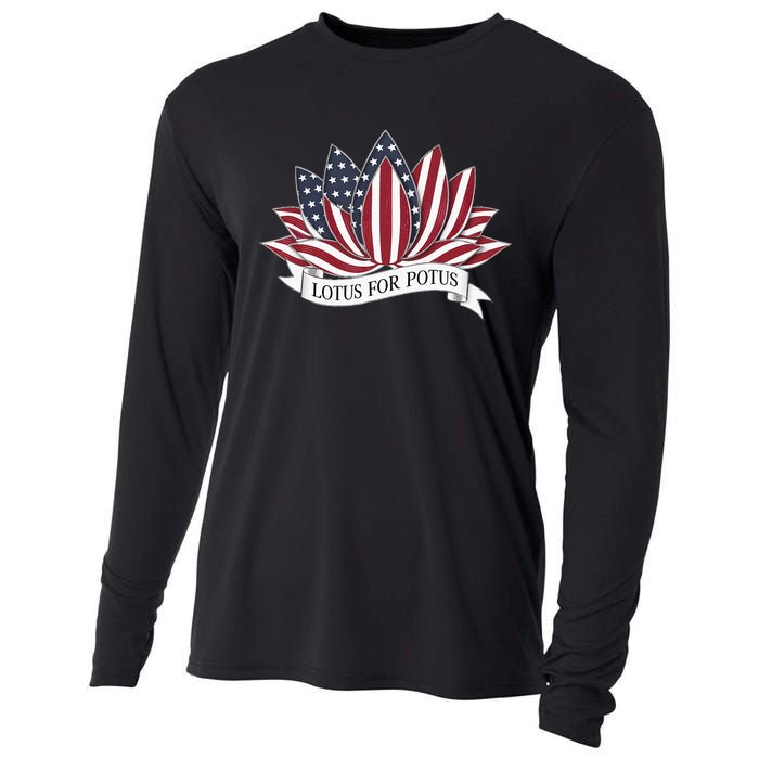 Lotus For Potus Kamala Harris 2024 President Cooling Performance Long Sleeve Crew