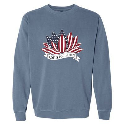 Lotus For Potus Kamala Harris 2024 President Garment-Dyed Sweatshirt