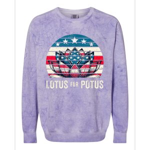 Lotus For Potus Kamala Harris For President 2024 Colorblast Crewneck Sweatshirt