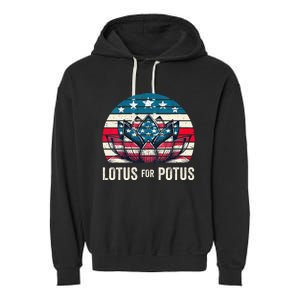 Lotus For Potus Kamala Harris For President 2024 Garment-Dyed Fleece Hoodie