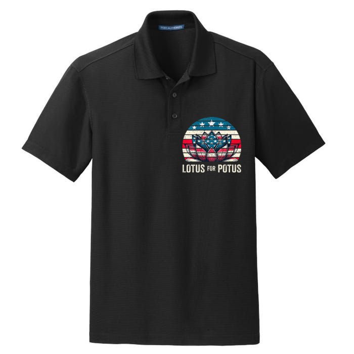 Lotus For Potus Kamala Harris For President 2024 Dry Zone Grid Polo