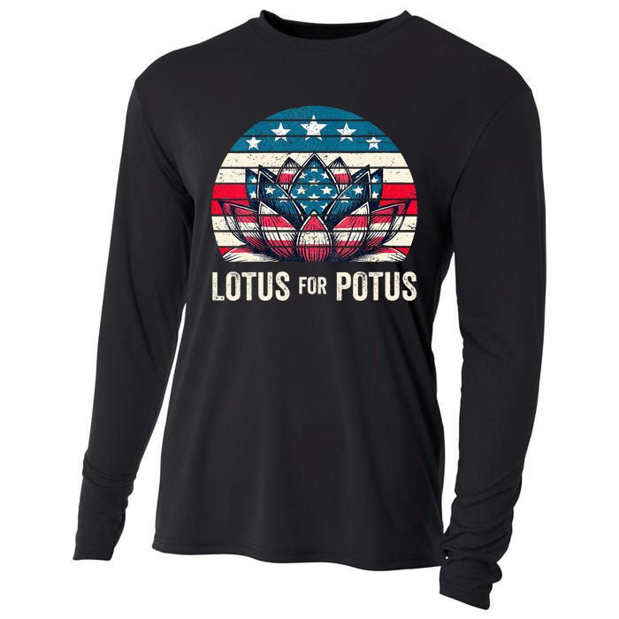 Lotus For Potus Kamala Harris For President 2024 Cooling Performance Long Sleeve Crew