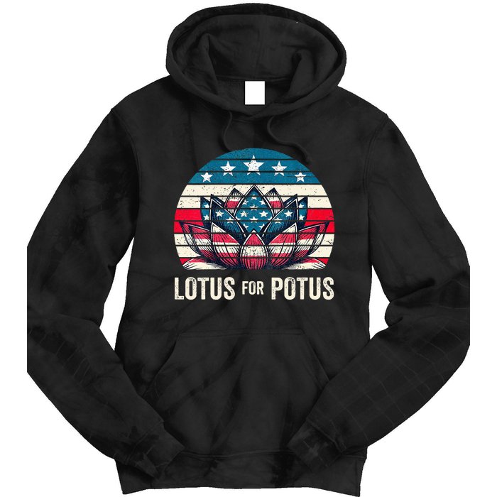 Lotus For Potus Kamala Harris For President 2024 Tie Dye Hoodie