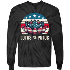 Lotus For Potus Kamala Harris For President 2024 Tie-Dye Long Sleeve Shirt