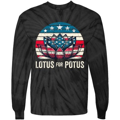 Lotus For Potus Kamala Harris For President 2024 Tie-Dye Long Sleeve Shirt