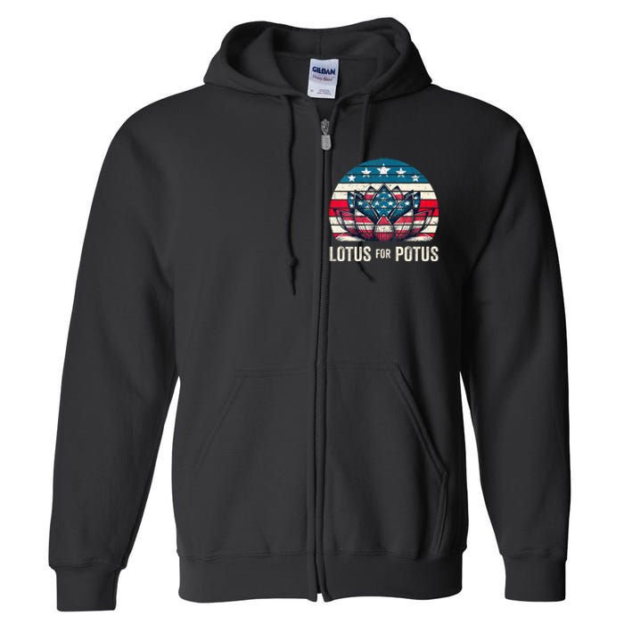 Lotus For Potus Kamala Harris For President 2024 Full Zip Hoodie