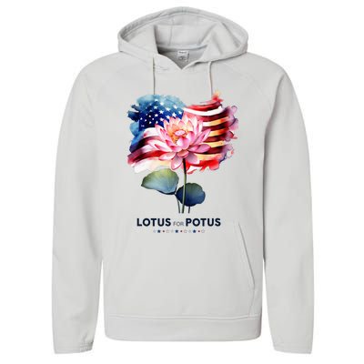 Lotus For Potus Kamala Harris 2024 President Election Vote Performance Fleece Hoodie