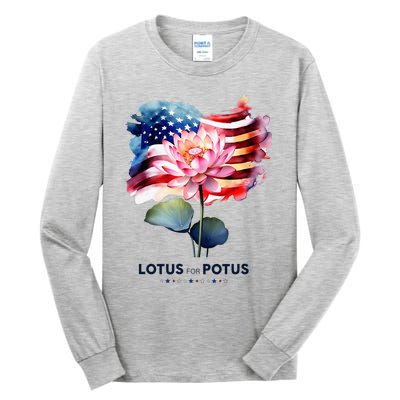 Lotus For Potus Kamala Harris 2024 President Election Vote Tall Long Sleeve T-Shirt