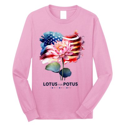 Lotus For Potus Kamala Harris 2024 President Election Vote Long Sleeve Shirt