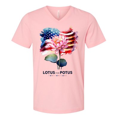 Lotus For Potus Kamala Harris 2024 President Election Vote V-Neck T-Shirt