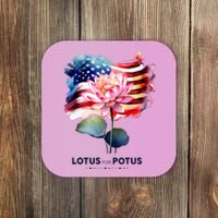 Lotus For Potus Kamala Harris 2024 President Election Vote Coaster