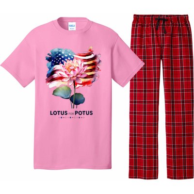 Lotus For Potus Kamala Harris 2024 President Election Vote Pajama Set