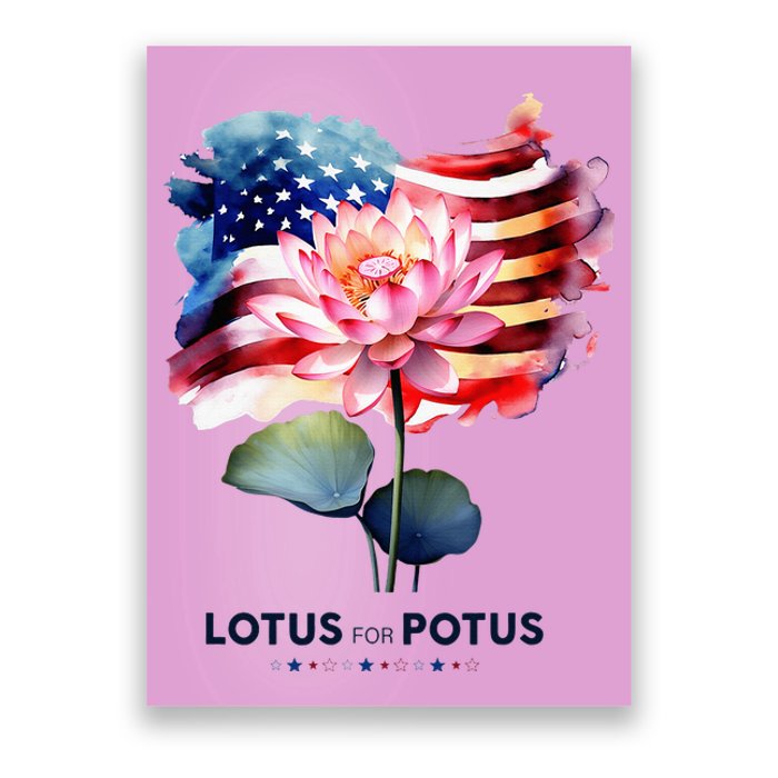 Lotus For Potus Kamala Harris 2024 President Election Vote Poster