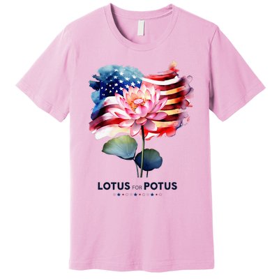 Lotus For Potus Kamala Harris 2024 President Election Vote Premium T-Shirt