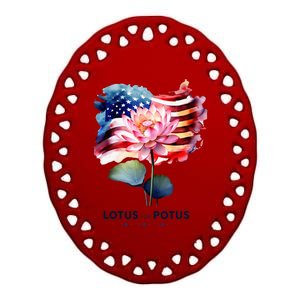 Lotus For Potus Kamala Harris 2024 President Election Vote Ceramic Oval Ornament