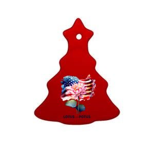 Lotus For Potus Kamala Harris 2024 President Election Vote Ceramic Tree Ornament