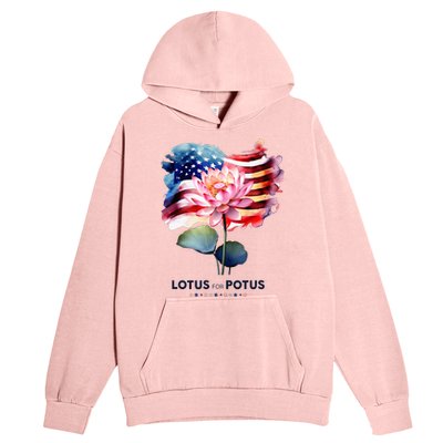 Lotus For Potus Kamala Harris 2024 President Election Vote Urban Pullover Hoodie